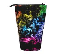 OTTKGGA Colorful Smoke Stand Up Telescopic Pencil Case Stationery Organizer with Zipper Portable School Office Student