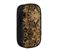 OTTKGGA Cool Steampunk Gears Double-Layer Pencil Case Pen Bag Large Capacity School Office Travel Makeup