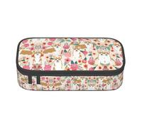 OTTKGGA Corgi Floral Flowers Spring Garden Big Capacity Zipper Pencil Case Stationery Organizer Makeup Bag for School Office Travel