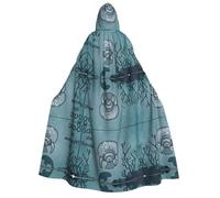 OTTKGGA Crazy Save Manatee Adult Hooded Cloak Party Decoration Robe Witch Vampires Halloween Christmas Cosplay Costume