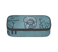 OTTKGGA Crazy Save Manatee Big Capacity Zipper Pencil Case Stationery Organizer Makeup Bag for School Office Travel