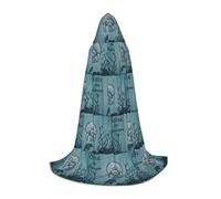 OTTKGGA Crazy Save Manatee Hooded Cape For Teenagers Cosplay Robe Witch Vampires Grim Reaper Masquerade Party Costume