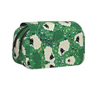 OTTKGGA Cute Cartoon Sheep Double Clamshell Pen Case Stationery Storage Sketching School Traveling