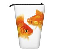 OTTKGGA Cute Goldfish Stand Up Telescopic Pencil Case Stationery Organizer with Zipper Portable School Office Student