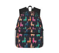 OTTKGGA Cute Llama Cartoon Casual Backpack School Book Bags Stylish Classic Travel Work Outdoor Sports