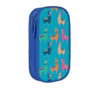 OTTKGGA Cute Llama Cartoon Double-Layer Pencil Case Pen Bag Large Capacity School Office Travel Makeup