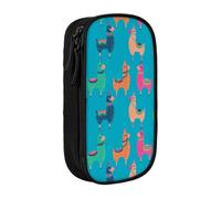 OTTKGGA Cute Llama Cartoon Double-Layer Pencil Case Pen Bag Large Capacity School Office Travel Makeup