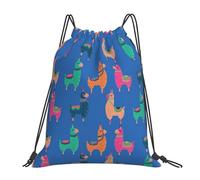 OTTKGGA Cute Llama Cartoon Drawstring Bags Waterproof Swimming Gym Backpacks Large Capacity Lightweight Travel Beach