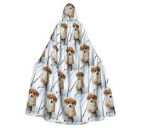 OTTKGGA Cute Puppy Dog Adults Hooded Cloak Decorative Cape Robe Vampires Witch Mysterious Cosplay Carnival Parties