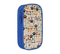 OTTKGGA Dog Bones Paw Prints Double-Layer Pencil Case Pen Bag Large Capacity School Office Travel Makeup