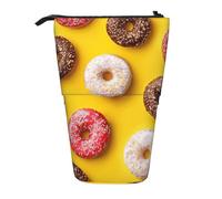 OTTKGGA Doughnut Stand Up Telescopic Pencil Case Stationery Organizer with Zipper Portable School Office Student