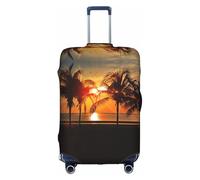 OTTKGGA Dusk Coconut Trees Suitcase Cover Luggage Protector Elastic Anti-Scratch Travel Essentials Fits 18-32 Inch Luggage