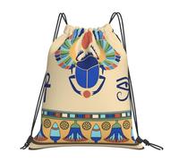 OTTKGGA Egyptian Scarab Drawstring Bags Waterproof Swimming Gym Backpacks Large Capacity Lightweight Travel Beach