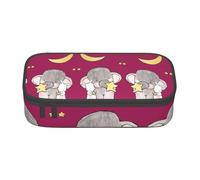 OTTKGGA Elephant and White Rabbit Big Capacity Zipper Pencil Case Stationery Organizer Makeup Bag for School Office Travel