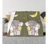OTTKGGA Elephant And White Rabbit Ultra-Soft Micro Fleece Blanket Flannel Blanket Anti Pilling Bed Couch Living Room Travel Decor
