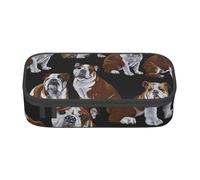 OTTKGGA English Bulldogs Big Capacity Zipper Pencil Case Stationery Organizer Makeup Bag for School Office Travel