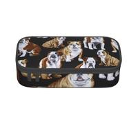 OTTKGGA English Bulldogs Big Capacity Zipper Pencil Case Stationery Organizer Makeup Bag for School Office Travel