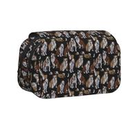 OTTKGGA English Bulldogs Double Clamshell Pen Case Stationery Storage Sketching School Traveling