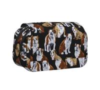 OTTKGGA English Bulldogs Double Clamshell Pen Case Stationery Storage Sketching School Traveling