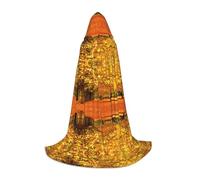 OTTKGGA Fall Trees Autumn Hooded Cape For Teenagers Cosplay Robe Witch Vampires Grim Reaper Masquerade Party Costume