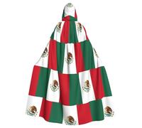 OTTKGGA Flag Of Mexico Adults Hooded Cloak Decorative Cape Robe Vampires Witch Mysterious Cosplay Carnival Parties