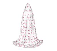 OTTKGGA Flamingos On White Hooded Cape For Teenagers Cosplay Robe Witch Vampires Grim Reaper Masquerade Party Costume
