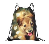 OTTKGGA Fluffy Puppy Drawstring Bags Waterproof Swimming Gym Backpacks Large Capacity Lightweight Travel Beach