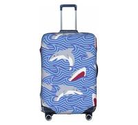 OTTKGGA Foraging Shark Suitcase Cover Luggage Protector Elastic Anti-Scratch Travel Essentials Fits 18-32 Inch Luggage