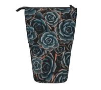 OTTKGGA Fresh Succulents Stand Up Telescopic Pencil Case Stationery Organizer with Zipper Portable School Office Student