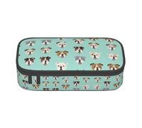 OTTKGGA Funny English Bulldog Big Capacity Zipper Pencil Case Stationery Organizer Makeup Bag for School Office Travel