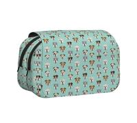 OTTKGGA Funny English Bulldog Double Clamshell Pen Case Stationery Storage Sketching School Traveling
