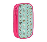 OTTKGGA Funny English Bulldog Double-Layer Pencil Case Pen Bag Large Capacity School Office Travel Makeup