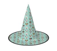 OTTKGGA Funny English Bulldog Halloween Witch Hat Parties Stage Cosplay Carnival Costume Accessories