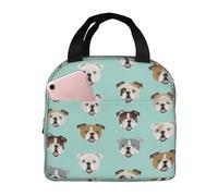 OTTKGGA Funny English Bulldog Insulated Lunch Bags Lunch Tote Bag Picnic Bag Cooler Bag Portable Work School Picnic.