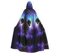 OTTKGGA Galaxy Planet Adults Hooded Cloak Decorative Cape Robe Vampires Witch Mysterious Cosplay Carnival Parties