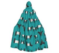 OTTKGGA Galloway Cow Hooded Cloak Wizard Cape Grim Reaper Vampire Party Halloween Adult Cosplay Stage Costumes