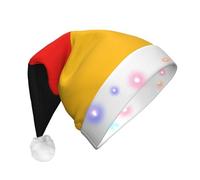 OTTKGGA Germany Flag Adults Christmas Hat Plush Glow Santa Cap Led Lights Holiday Parties Celebration Decoration