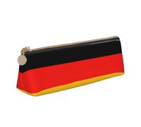 OTTKGGA Germany Flag Leather Pencil Case Stationery Organizer Pouch with Zipper Student Middle School College Office