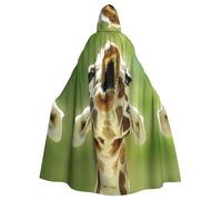 OTTKGGA Giraffe Lover Hooded Cloak Wizard Cape Grim Reaper Vampire Party Halloween Adult Cosplay Stage Costumes