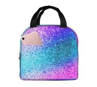 OTTKGGA Glitter Sequin Spot Insulated Lunch Bags Lunch Tote Bag Picnic Bag Cooler Bag Portable Work School Picnic.