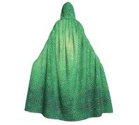 OTTKGGA Green Curve Texture Adult Hooded Cloak Cosplay Costumes Robe Party Carnival Masquerade Mysterious Vampires Witch
