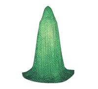 OTTKGGA Green Curve Texture Hooded Cape For Teenagers Cosplay Robe Witch Vampires Grim Reaper Masquerade Party Costume