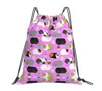OTTKGGA Guinea Pigs And Cupcakes Drawstring Bags Waterproof Swimming Gym Backpacks Large Capacity Lightweight Travel Beach