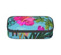OTTKGGA Hello Hawaii Big Capacity Zipper Pencil Case Stationery Organizer Makeup Bag for School Office Travel
