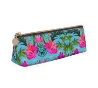 OTTKGGA Hello Hawaii Leather Pencil Case Stationery Organizer Pouch with Zipper Student Middle School College Office