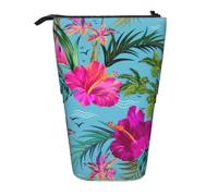 OTTKGGA Hello Hawaii Stand Up Telescopic Pencil Case Stationery Organizer with Zipper Portable School Office Student