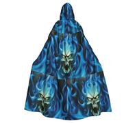 OTTKGGA Horror Ghost Skull Adults Hooded Cloak Decorative Cape Robe Vampires Witch Mysterious Cosplay Carnival Parties