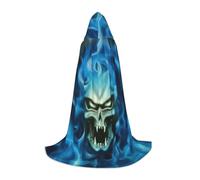 OTTKGGA Horror Ghost Skull Hooded Cape For Teenagers Cosplay Robe Witch Vampires Grim Reaper Masquerade Party Costume