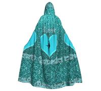 OTTKGGA I Love Gymnastics Hooded Cloak Wizard Cape Grim Reaper Vampire Party Halloween Adult Cosplay Stage Costumes