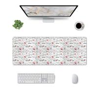 OTTKGGA I Love You Words With Hearts Gaming Mouse Pad Desk Mat 11.8x31.5 In Laptop School Game Office Home